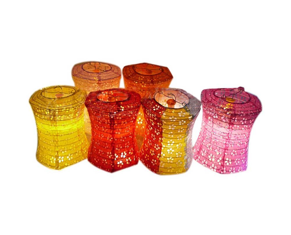 [Random color] Set of 5 Chinese/Japanese Style Hanging lantern ...