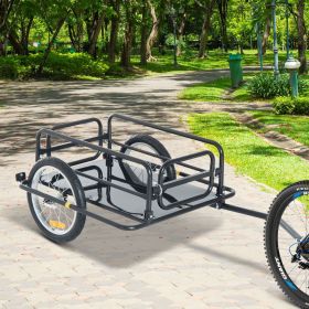 Camping Cart Outdoor Wanderer Folding Bicycle Storage Cart Cargo and Luggage Trailer with Hitch - Black