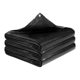 25 x 30 ft Pond Liner, 14 Mil Thickness, 3-Layer Reinforced PE Fish Koi Pond Liner for Outdoor Ponds, with Hemmed Edge and 4 Metal Buttonholes