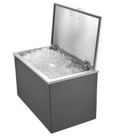 Drop in Ice Chest, 28"L x 16"W x 17"H Stainless Steel Drop in Cooler, 87.6 Quart Commercial Ice Bin with Flip Lid for Outdoor Kitchen Patio Bar
